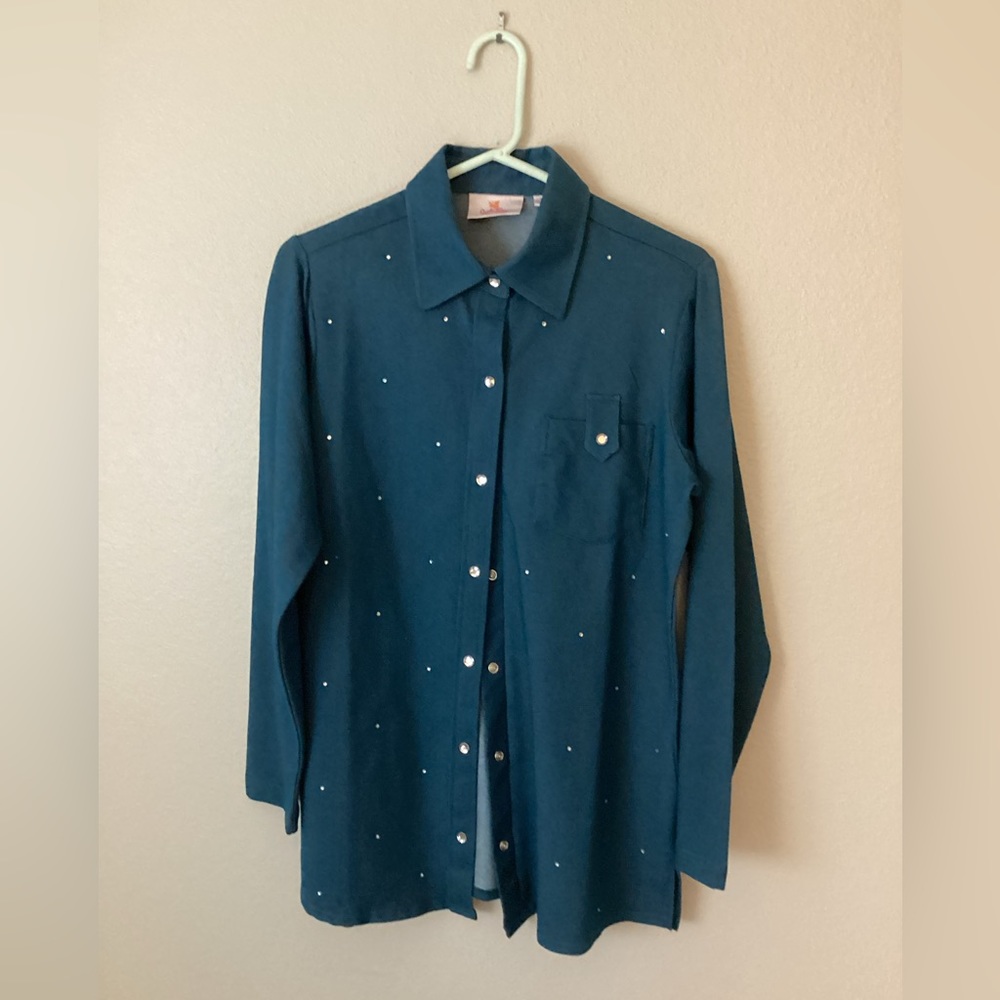 Blingy Stretch Denim Shirt